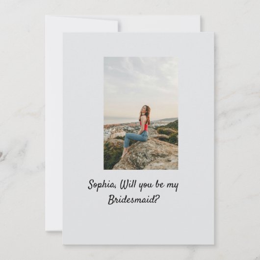 私のブライズメイドになってくれますか？ フォト エレガント モダン 招待状 (正面)