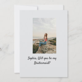私のブライズメイドになってくれますか？ フォト エレガント モダン 招待状