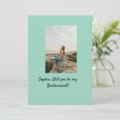 私のブライズメイドになってくれますか？ フォト エレガント モダン 招待状 (スタンド正面)