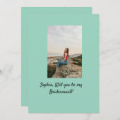 私のブライズメイドになってくれますか？ フォト エレガント モダン 招待状 (正面/裏面)