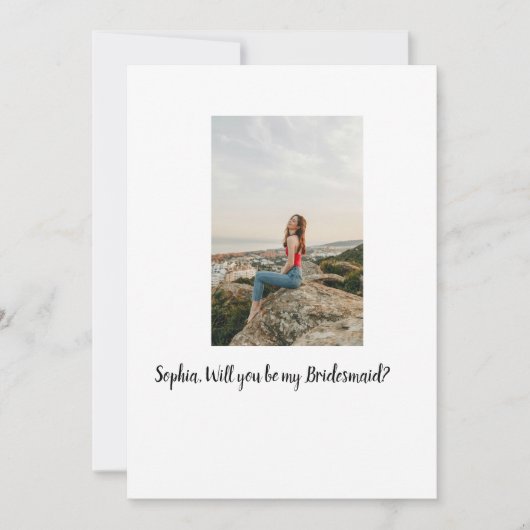 私のブライズメイドになってくれますか フォト エレガント モダン 招待状 (正面)