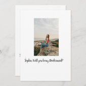 私のブライズメイドになってくれますか フォト エレガント モダン 招待状 (正面/裏面)