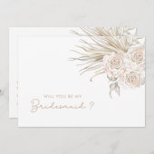 私のブライズメイドになってくれますか？ フラワーデザイン 招待状 (正面/裏面)