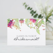 私のブライズメイドになってくれますか ボーホー ピンク フラワー 招待状 (スタンド正面)