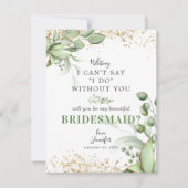 私のブライズメイドになってくれますか? | ユーカリ 招待状 (正面)