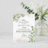 私のブライズメイドになってくれますか? | ユーカリ 招待状 (スタンド正面)