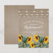 私のブライズメイドになってくれますか | ラスティックなひまわり 招待状 (正面/裏面)