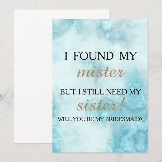 私のブライズメイドになってくれますか? 招待状 (正面/裏面)