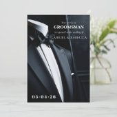 私のブライズメイドになってくれませんか？黒タイの結婚式のご案内 招待状 (スタンド正面)