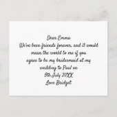 私のブライズメイドになってくれる？/バックビューの女の子たち/ライラック インビテーションポストカード (裏面)