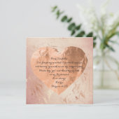 私のブライズメイドになってくれる？ ピンクのローズ ブラシ ハート 招待状 (スタンド正面)