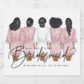 私のブライズメイドになってくれる？ローブを着た女の子たち スパークリングワインラベル (シングルラベル)