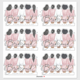 私のブライズメイドになってくれる？ ローブを着た女の子のカード シール