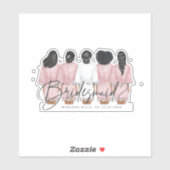 私のブライズメイドになってくれる？ ローブを着た女の子のカード シール (シート)