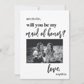 私のブライズメイドになってくれる? 提案写真 招待状 (正面)