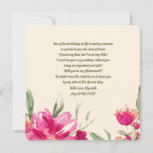 私のブライズメイドになってくれる？　水彩花イラスト 招待状 (裏面)