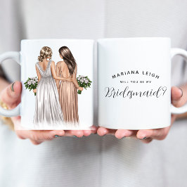 私のブライズメイドになってくれる？ Girls In Gowns コーヒーM コーヒーマグカップ