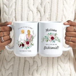 私のブライズメイドになってくれる？ Girls In Robes フラワーC コーヒーマグカップ