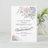 私のブライズメイドになって | ヴィンテージ サボテン フラワー 招待状 (スタンド正面)