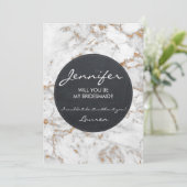 私のブライズメイドカードを飾る - 人造大理石グリッター 招待状 (スタンド正面)