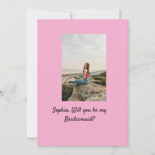 私のブライドメイドの写真エレガントかモダン 招待状 (正面)