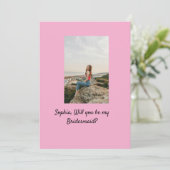 私のブライドメイドの写真エレガントかモダン 招待状 (スタンド正面)