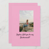 私のブライドメイドの写真エレガントかモダン 招待状 (正面/裏面)