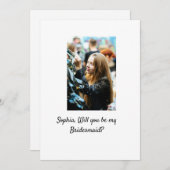 私のブライドメイドの写真エレガントかモダン 招待状 (正面/裏面)