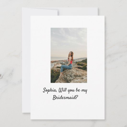 私のブライドメイドの写真エレガントかモダン 招待状 (正面)