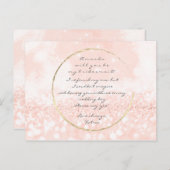私のブライドメイドバラ赤面グリッター インビテーションポストカード (正面/裏面)