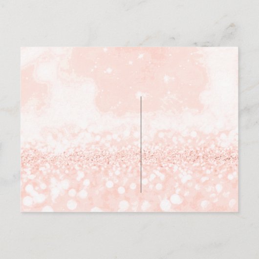 私のブライドメイドバラ赤面グリッター インビテーションポストカード (裏面)