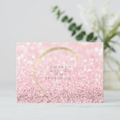 私のブライドメイドバラ金ゴールド金ゴールドグリッター 招待状 (スタンド正面)