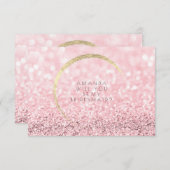 私のブライドメイドバラ金ゴールド金ゴールドグリッター 招待状 (正面/裏面)