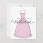 私のブライドメイドブライダルパーティピンクドレスか カード (正面)