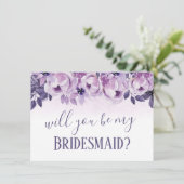 私のブライドメイド水の色パープルフローラ 招待状 (スタンド正面)