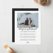 私のブライドメイド/メイド・オブ・オーナー（花嫁付き添い人）提案 ノートカード (正面/裏面インサイチュ)