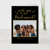 私のブライドメイド/メイド・オブ・オーナー（花嫁付き添い人）提案 箔グリーティングカード (正面)