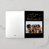 私のブライドメイド/メイド・オブ・オーナー(花嫁付き添い人)提案 箔グリーティングカード (外側レイダウン)