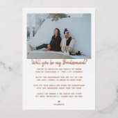 私のブライドメイド/メイド・オブ・オーナー（花嫁付き添い人）提案 箔招待状 (正面)