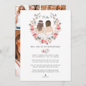 私のブライドメイド/メイド・オブ・オーナー(花嫁付き添い人)提案I 招待状 (正面/裏面)