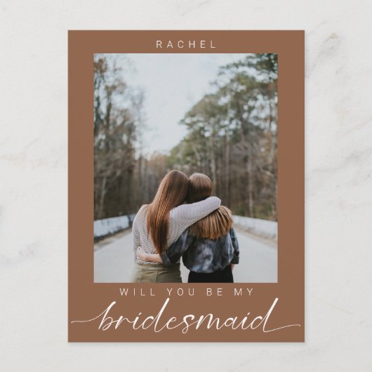 私のブライドメイドBohoシック写真モダンか ポストカード (正面)
