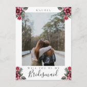 私のブライドメイドBurgundyフローラ写真か? ポストカード (正面)