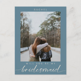 私のブライドメイドdsuty blue写真モダン? ポストカード