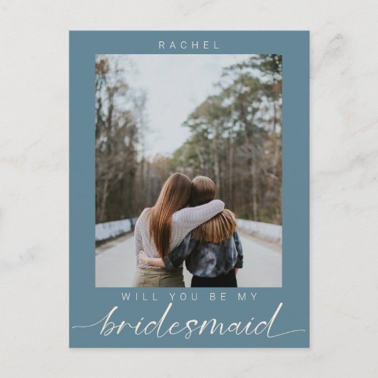 私のブライドメイドdsuty blue写真モダン? ポストカード (正面)