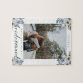 私のブライドメイドdustyブルーのバラ写真 ジグソーパズル (横)