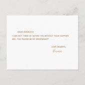 私のブライドメイドMauve Waterカラーフローラ インビテーションポストカード (裏面)