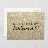 私のブライドメイドPC - GoldGlitFab II インビテーションポストカード (正面/裏面)