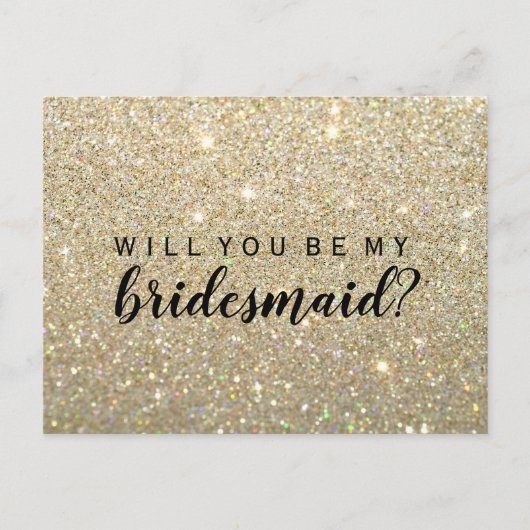 私のブライドメイドPC - GoldGlitFab II インビテーションポストカード (正面)