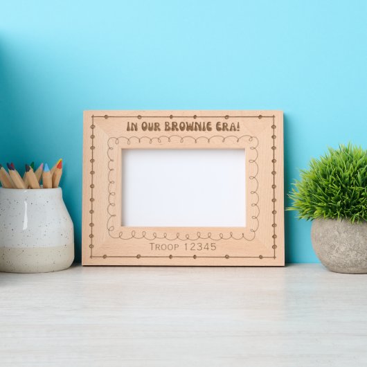 私のブラウニー時代にスカウトする女の子 レーザー彫刻フレーム (正面)