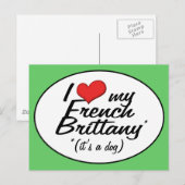 私のブリタニフランスのーが大好き（犬だ） ポストカード (正面/裏面)